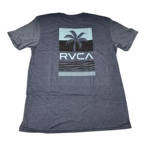 RVCA Palm Tree Beach Logo Mens Double Sided T Shirt Size XL